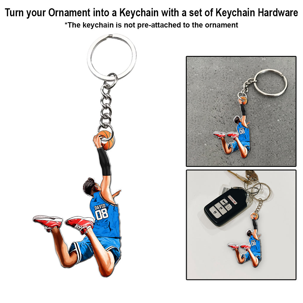 Beliebiger Name und Nummer – Personalisierter Basketball-Anhänger in individueller Form