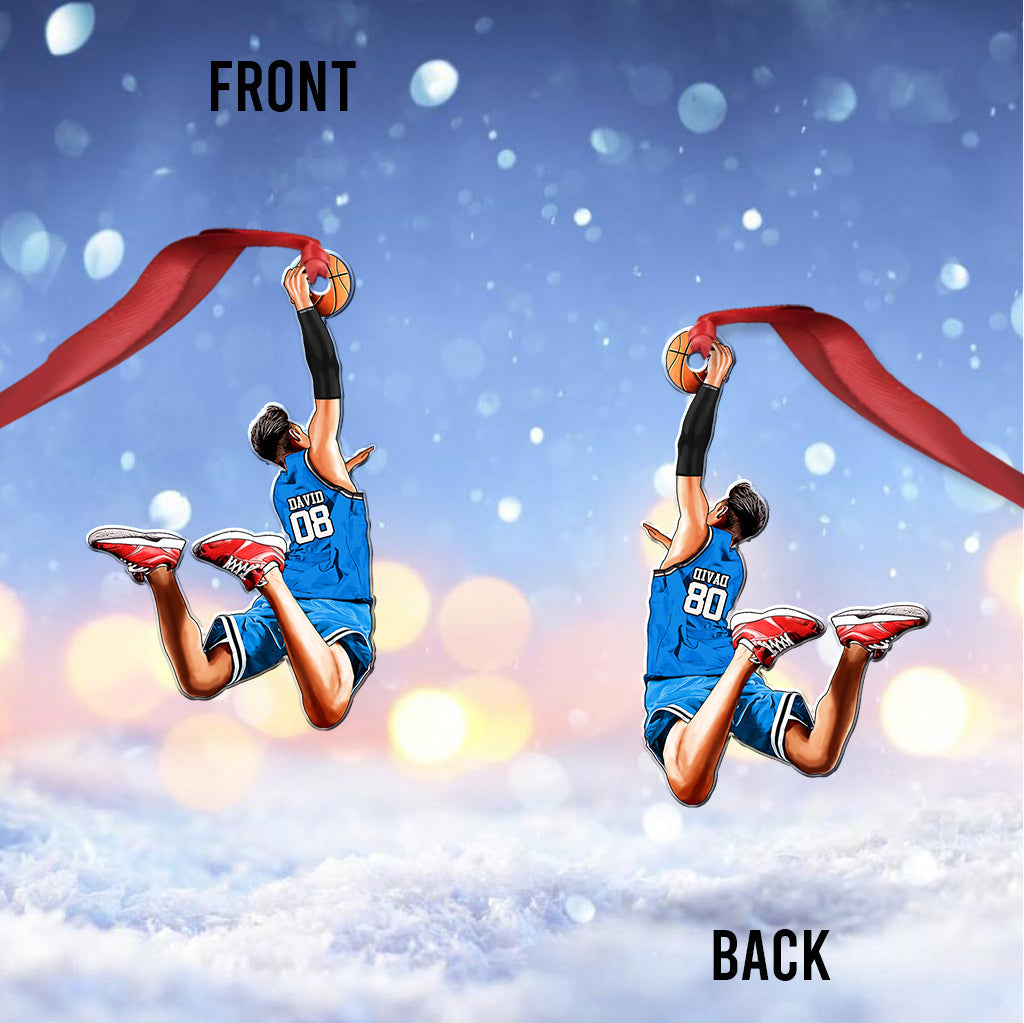 Beliebiger Name und Nummer – Personalisierter Basketball-Anhänger in individueller Form