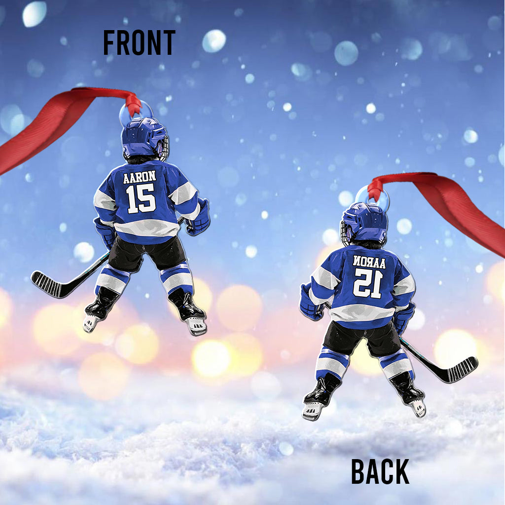 Beliebiger Name und Nummer – Personalisierter Hockey-Anhänger in individueller Form