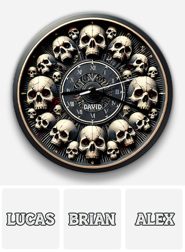 Skull Clock - Personalized Skull Wall Clock
