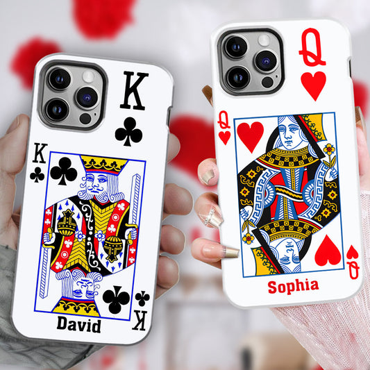 King And Queen - Personalized Couple Full Print Phone Case