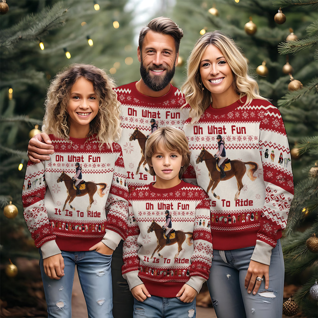 Oh What Fun It Is To Ride - Personalized Horse Ugly Sweater