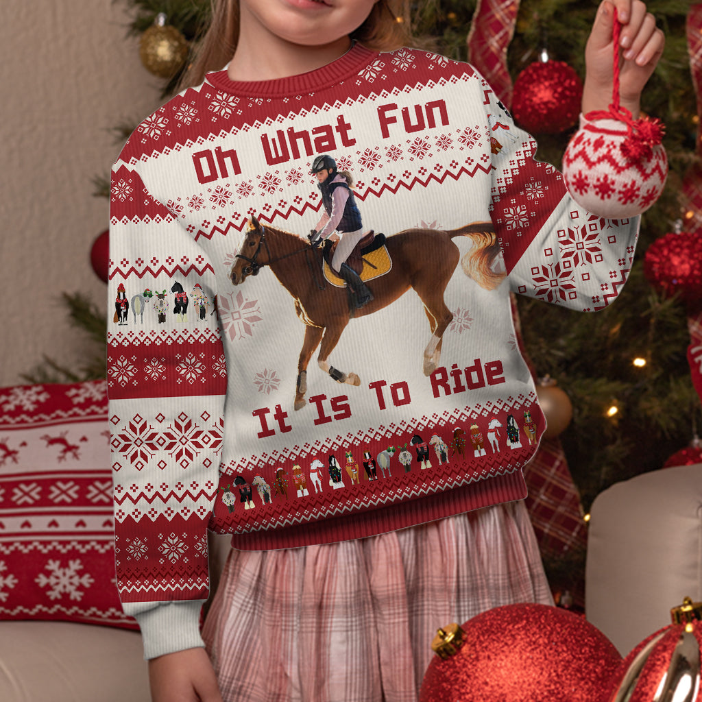 Oh What Fun It Is To Ride - Personalized Horse Ugly Sweater