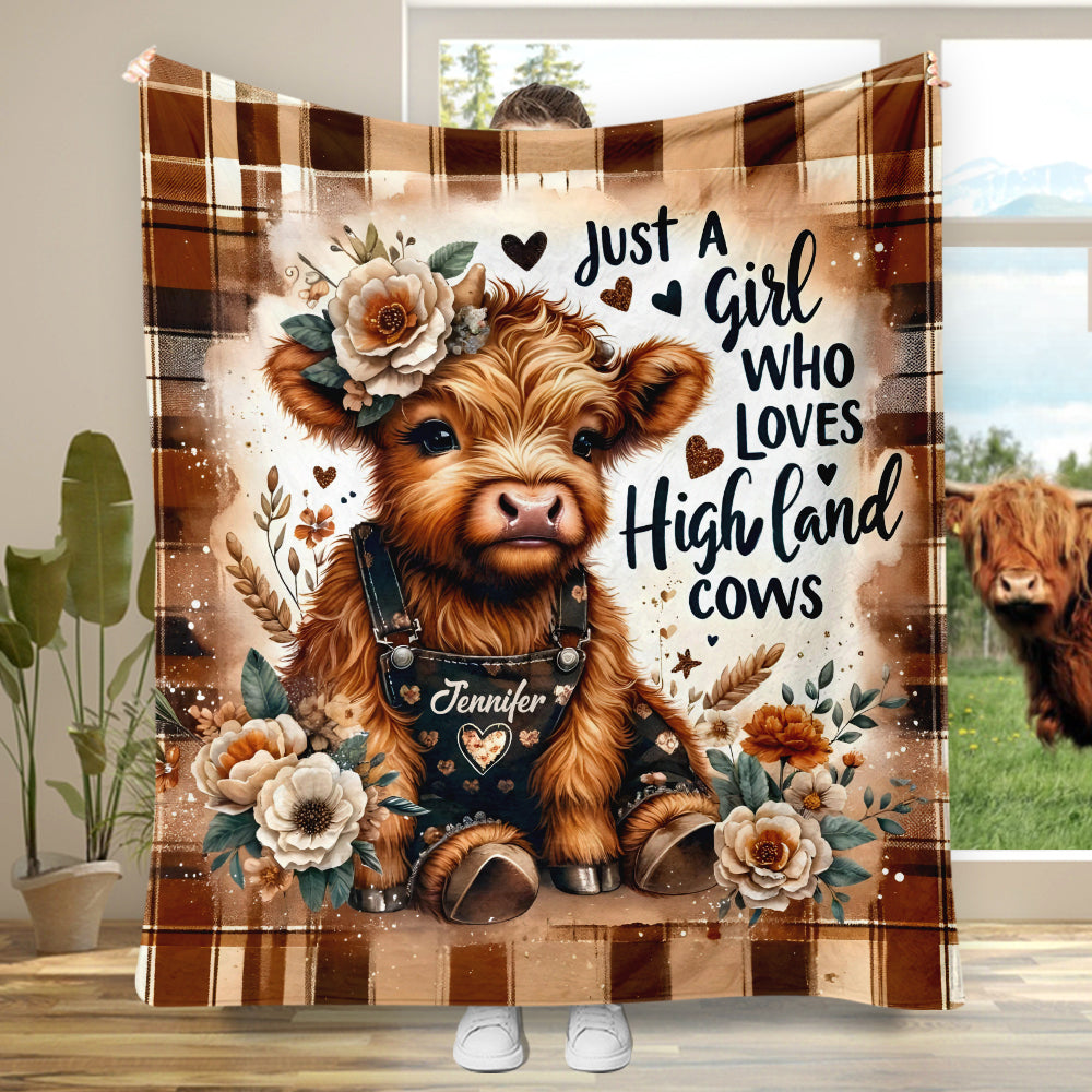 Just A Girl Who Loves Highland Cows - Personalized Blanket