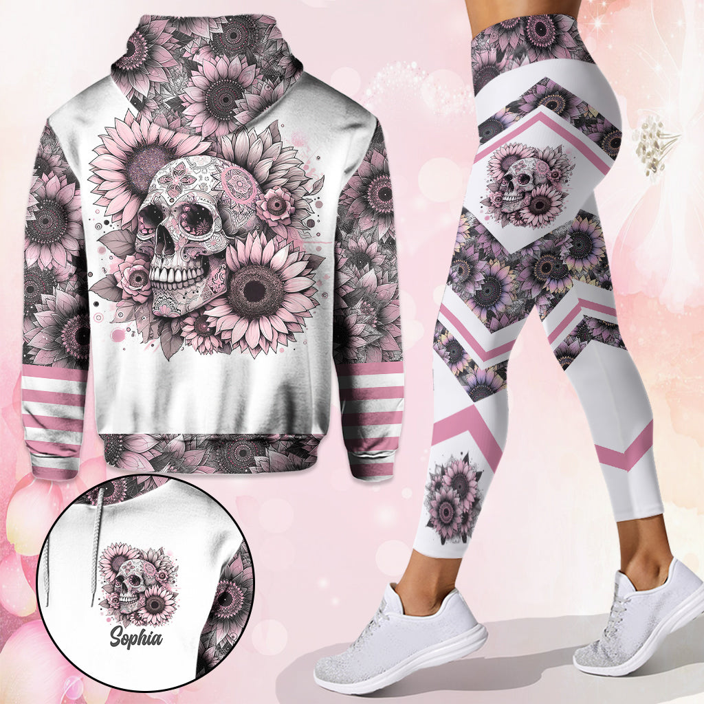 Sunflower Skull - Personalized Skull Hoodie and Leggings