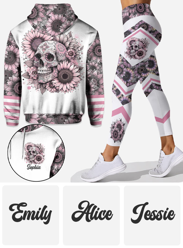Sunflower Skull - Personalized Skull Hoodie and Leggings