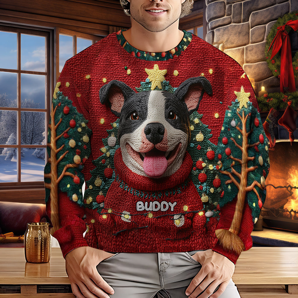 Funny Pitbull Christmas - Personalized Dog Ugly Sweater
