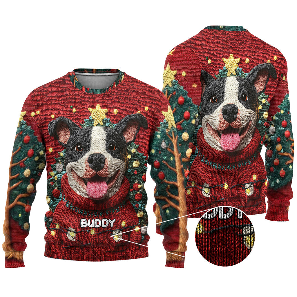 Funny Pitbull Christmas - Personalized Dog Ugly Sweater