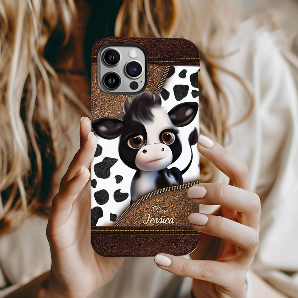 Launisches Babykuh - Personalisierte Handyhülle mit Kuh-Vollbild