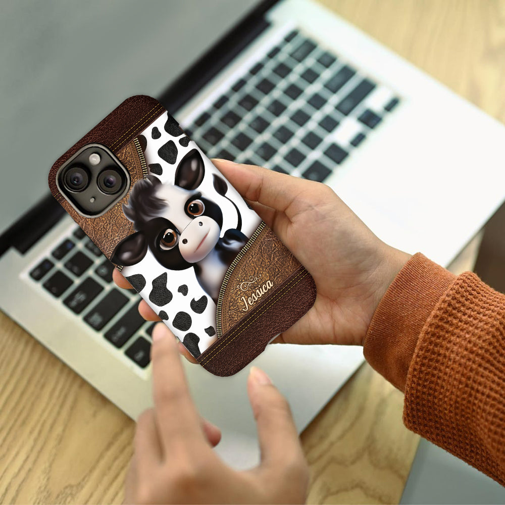 Launisches Babykuh - Personalisierte Handyhülle mit Kuh-Vollbild