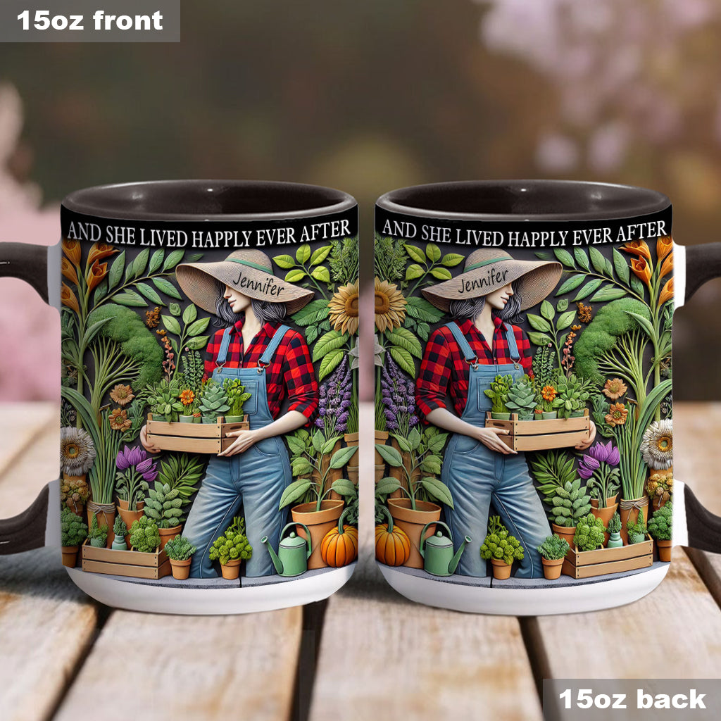 Et ils vécurent heureux pour toujours - Mug personnalisé sur le thème du jardinage