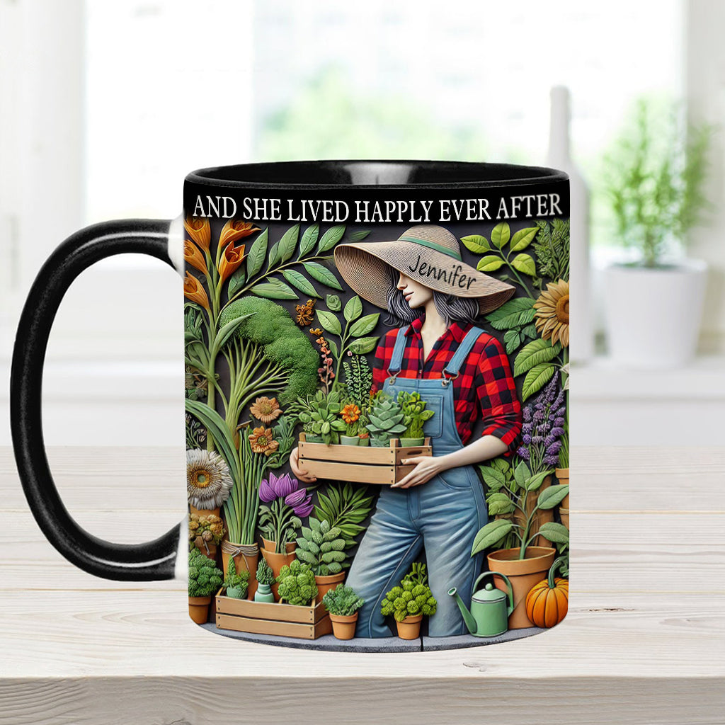Et ils vécurent heureux pour toujours - Mug personnalisé sur le thème du jardinage