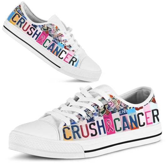 Crush Cancer Breast Cancer Awareness Low Top Shoes 0622
