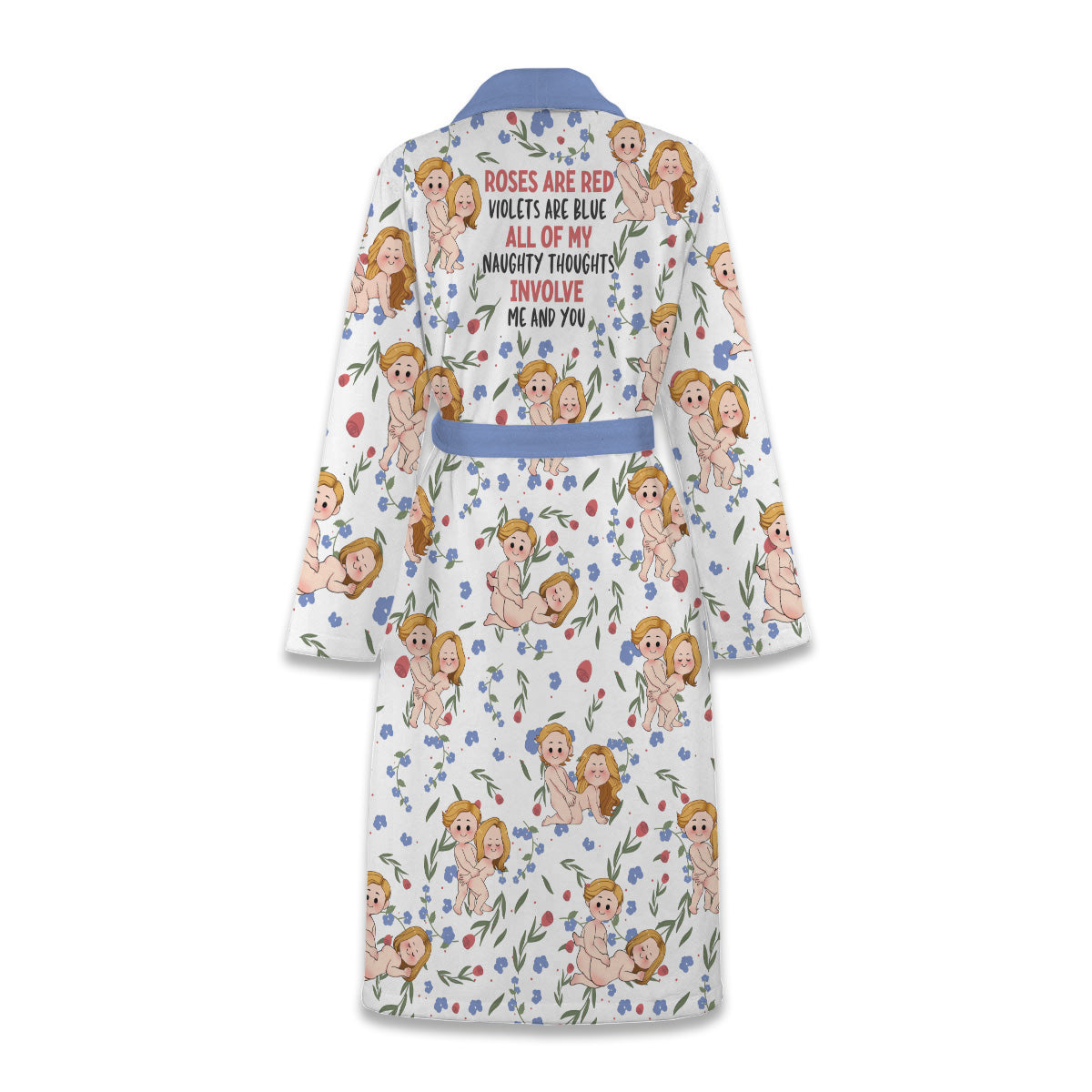 Roses Are Red - Personalized Couple Pajama Kimono Robe