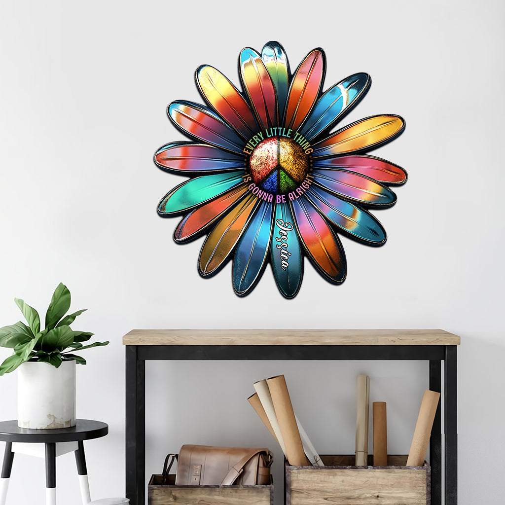 Every Little Thing Is Gonna Be Alright - Personalized Hippie Cut Metal Sign