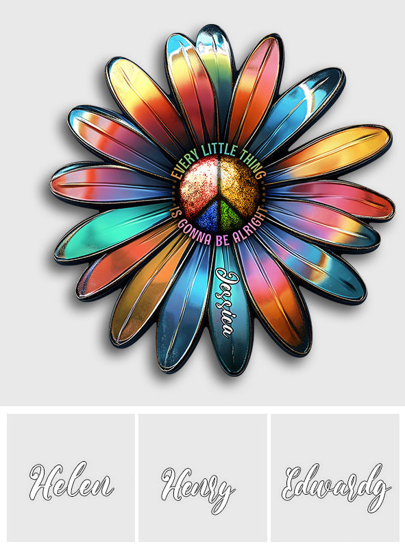 Every Little Thing Is Gonna Be Alright - Personalized Hippie Cut Metal Sign
