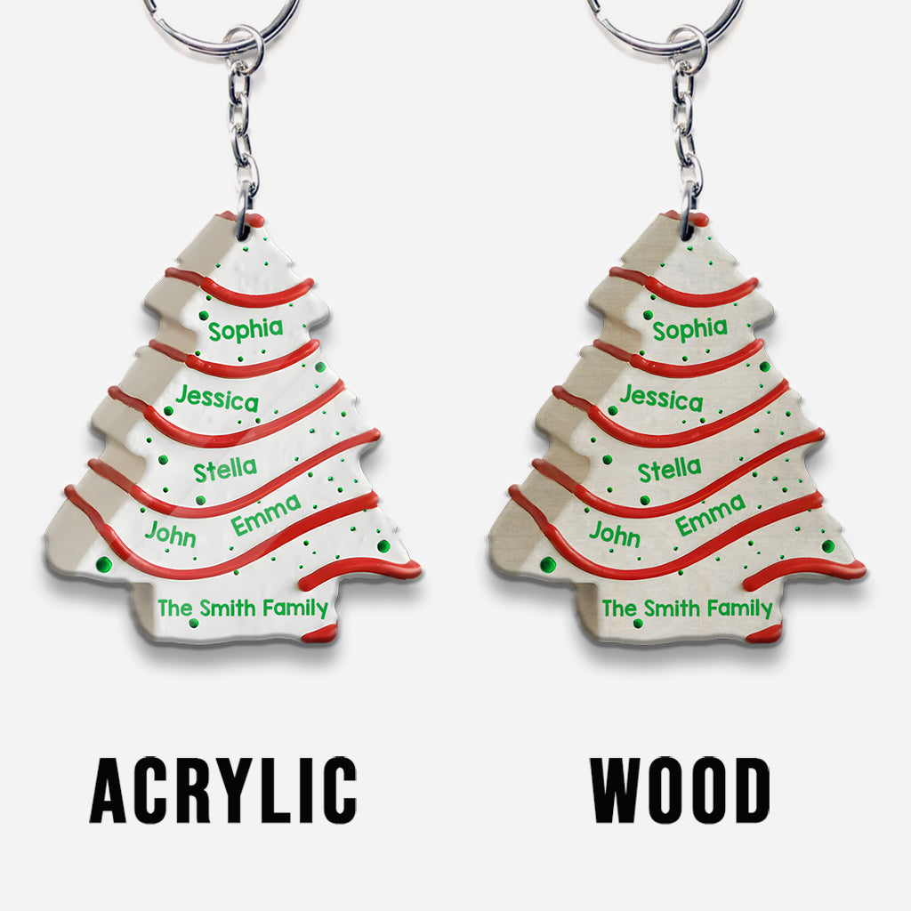 Christmas Cake Family Friends Coworkers - Personalized Family Keychain