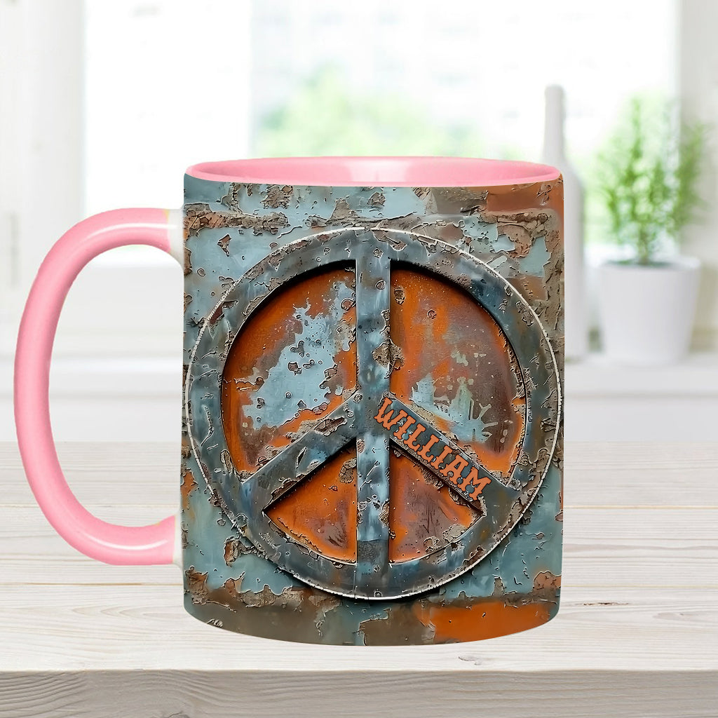 Love Peace - Personalized Hippie Accent Mug