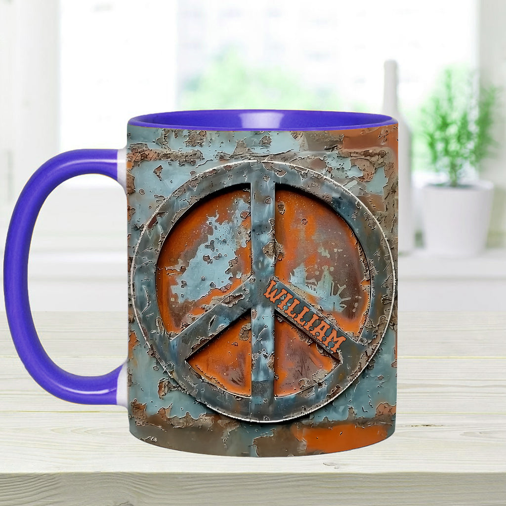 Love Peace - Personalized Hippie Accent Mug