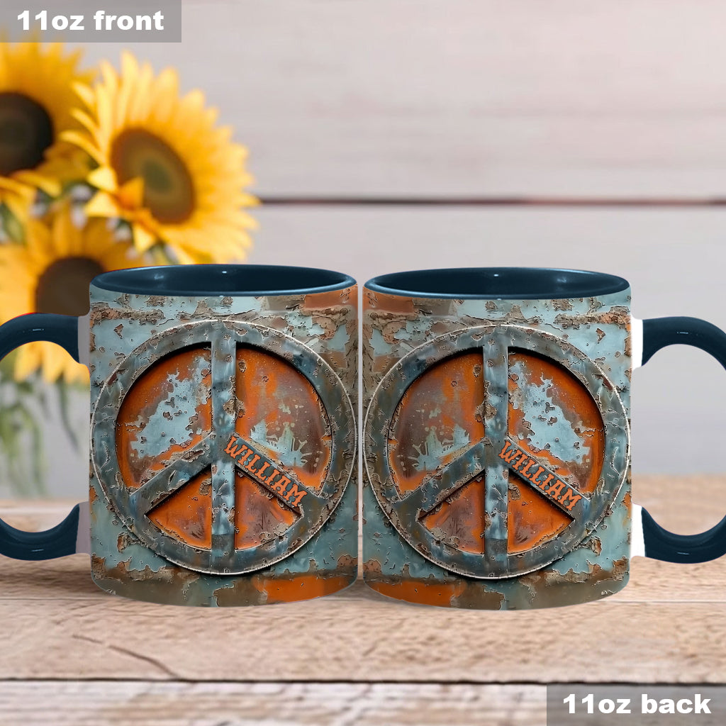 Love Peace - Personalized Hippie Accent Mug