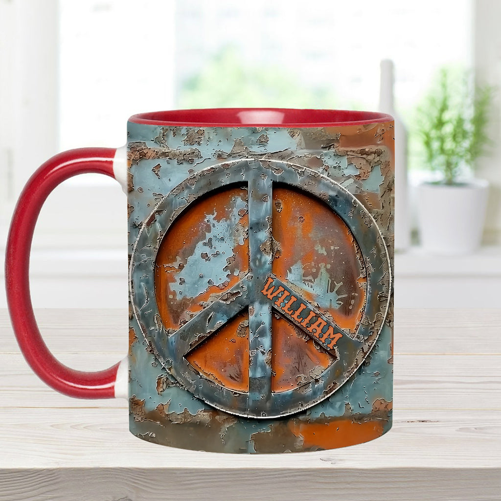 Love Peace - Personalized Hippie Accent Mug