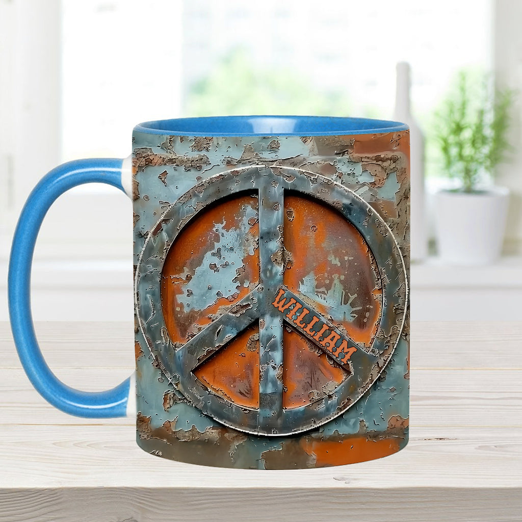 Love Peace - Personalized Hippie Accent Mug