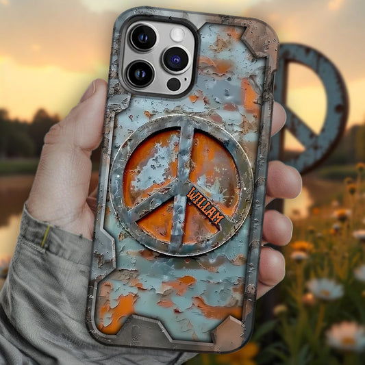 Love Peace - Personalized Hippie Full Print Phone Case
