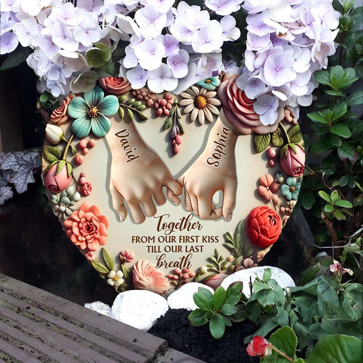 Annoying Each Other - Personalized Couple Heart Shaped Stone