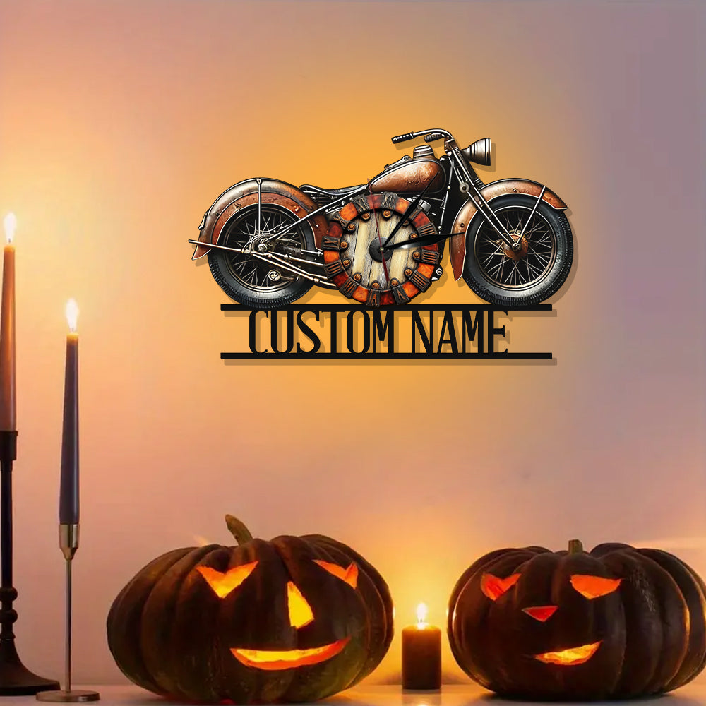 Immer Zeit für eine Fahrt – Personalisierte LED-Wanduhr für Biker