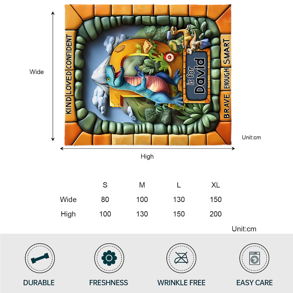 Dinosaur World Gift For Grankids - Personalized Kid Blanket