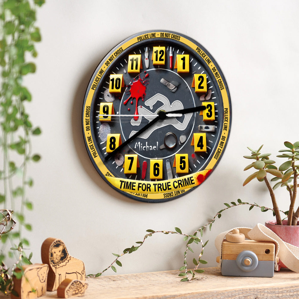L'heure du vrai crime - Horloge murale personnalisée