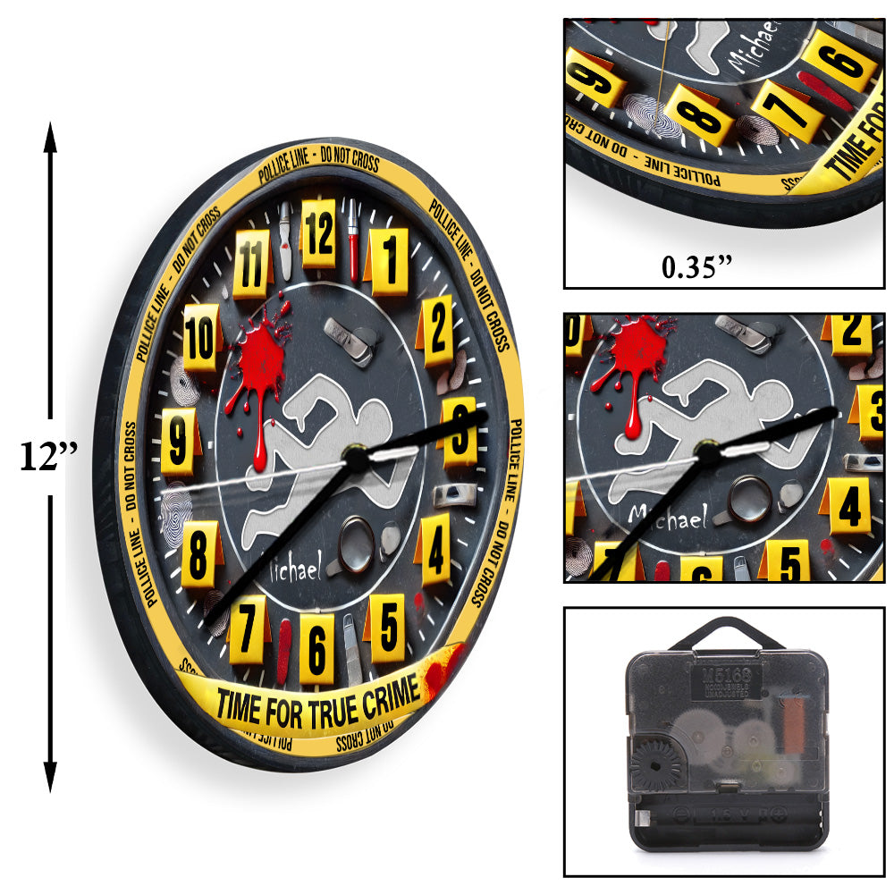 L'heure du vrai crime - Horloge murale personnalisée