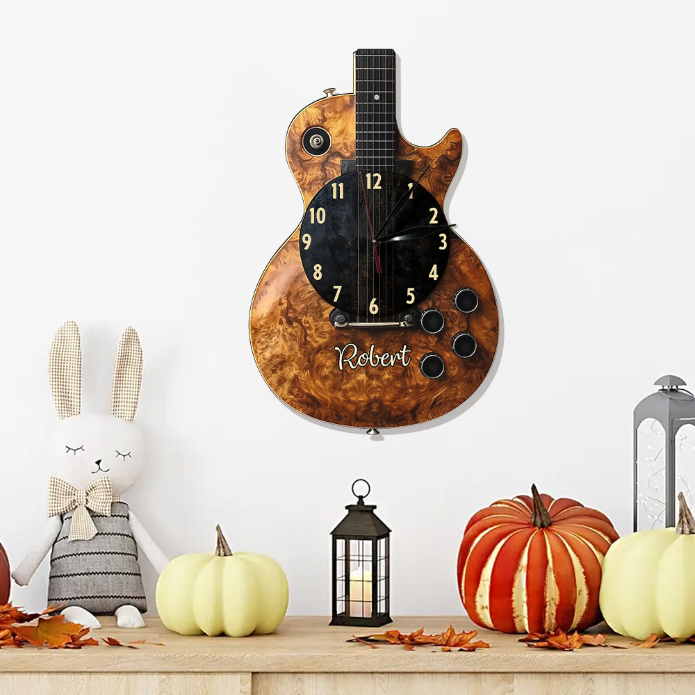 Time For Music - Personalized Guitar LED Light Wall Clock