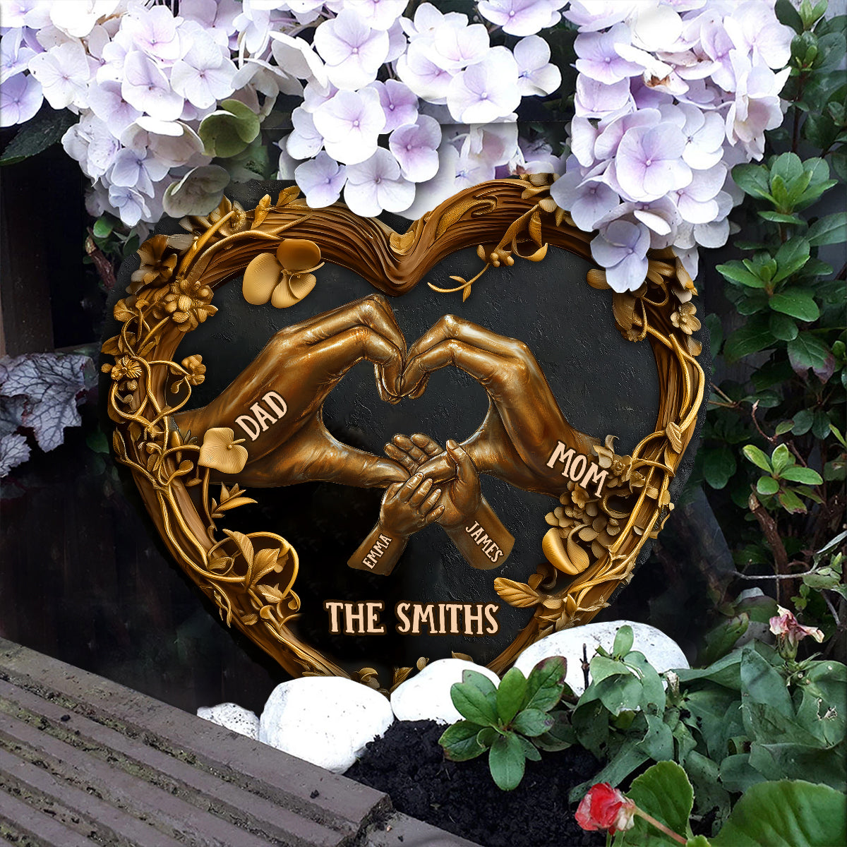 Our Family - Personalized Family Heart Shaped Stone