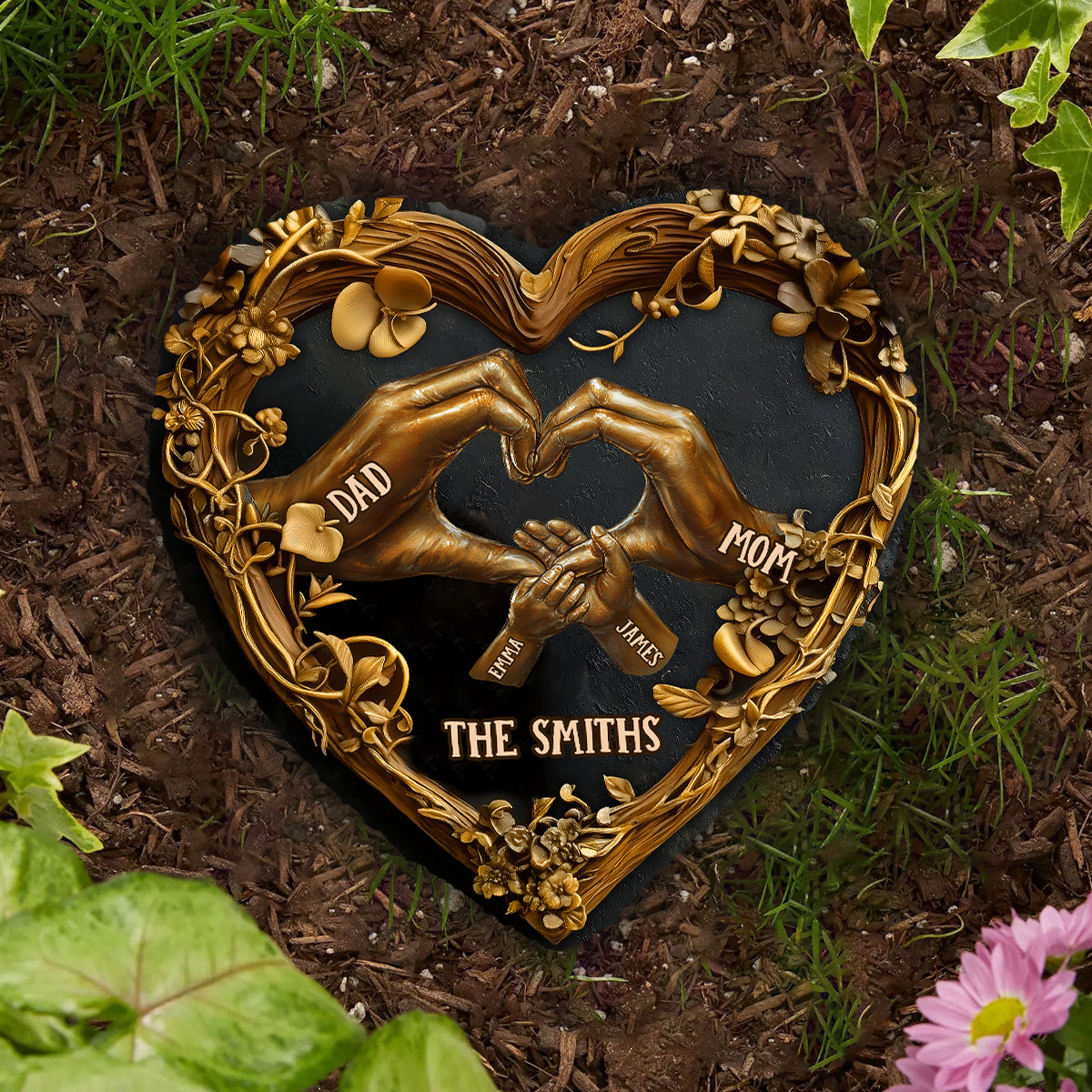 Our Family - Personalized Family Heart Shaped Stone