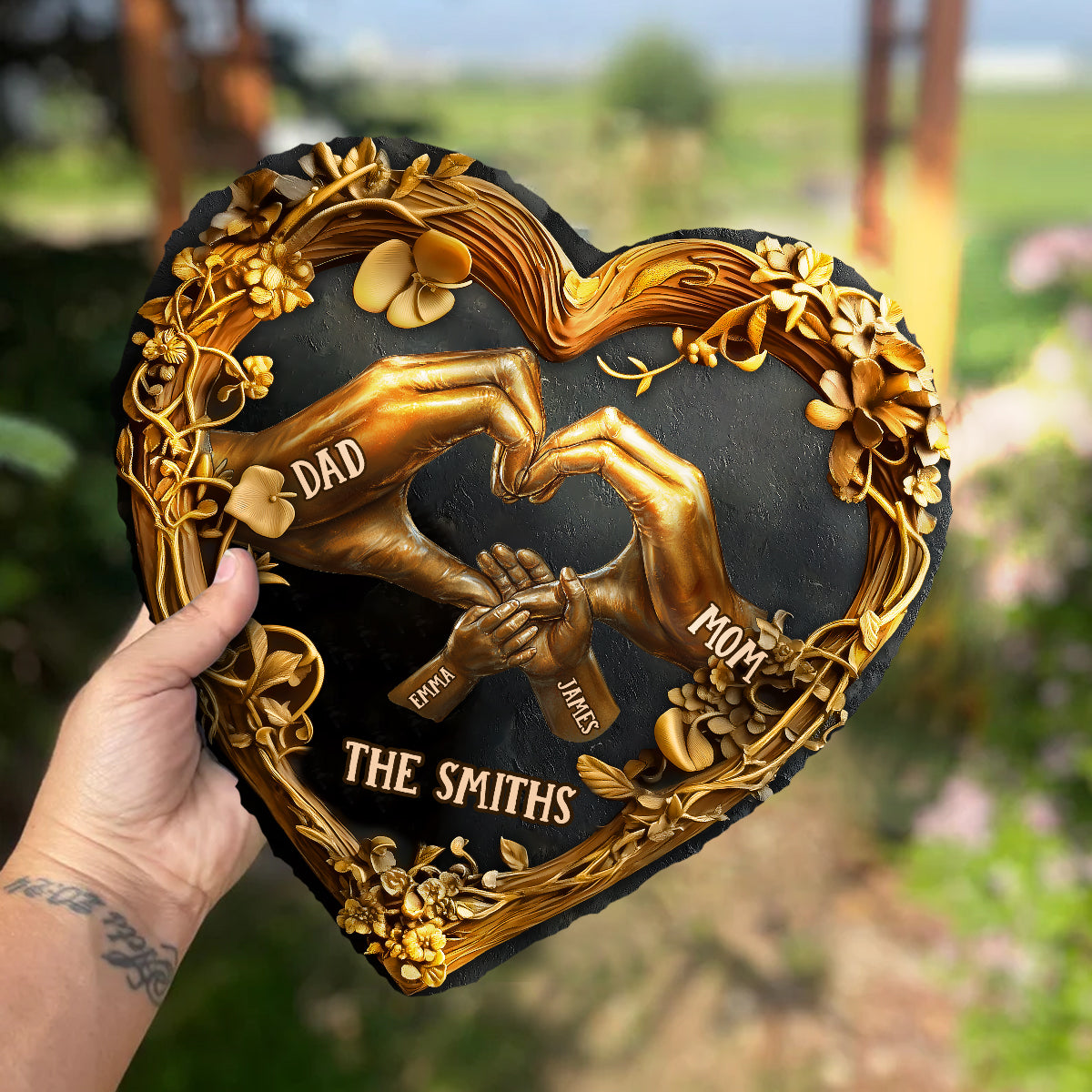 Our Family - Personalized Family Heart Shaped Stone