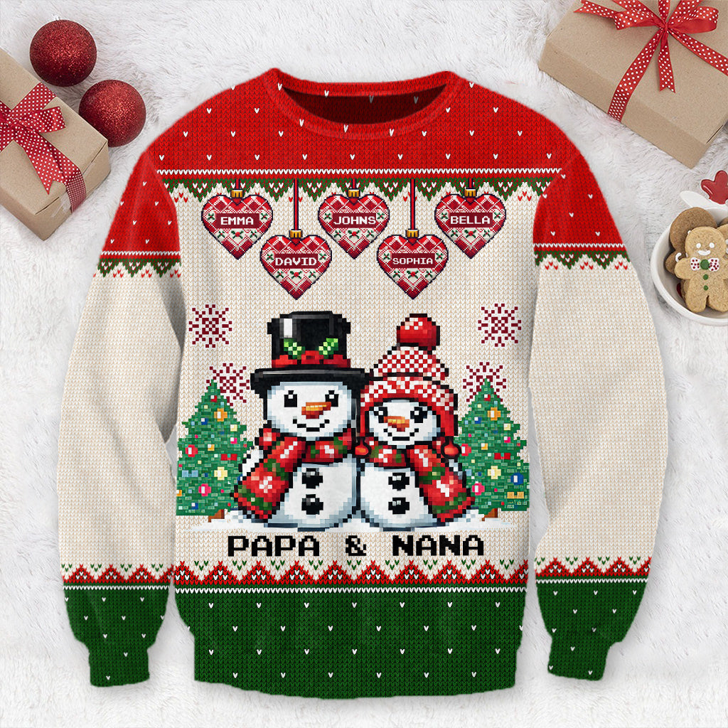 Amour de grand-mère - Pull moche personnalisé pour grand-mère