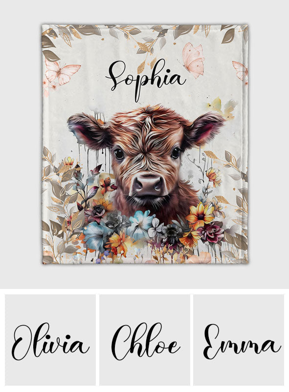 Couverture personnalisée Vache Mignonne