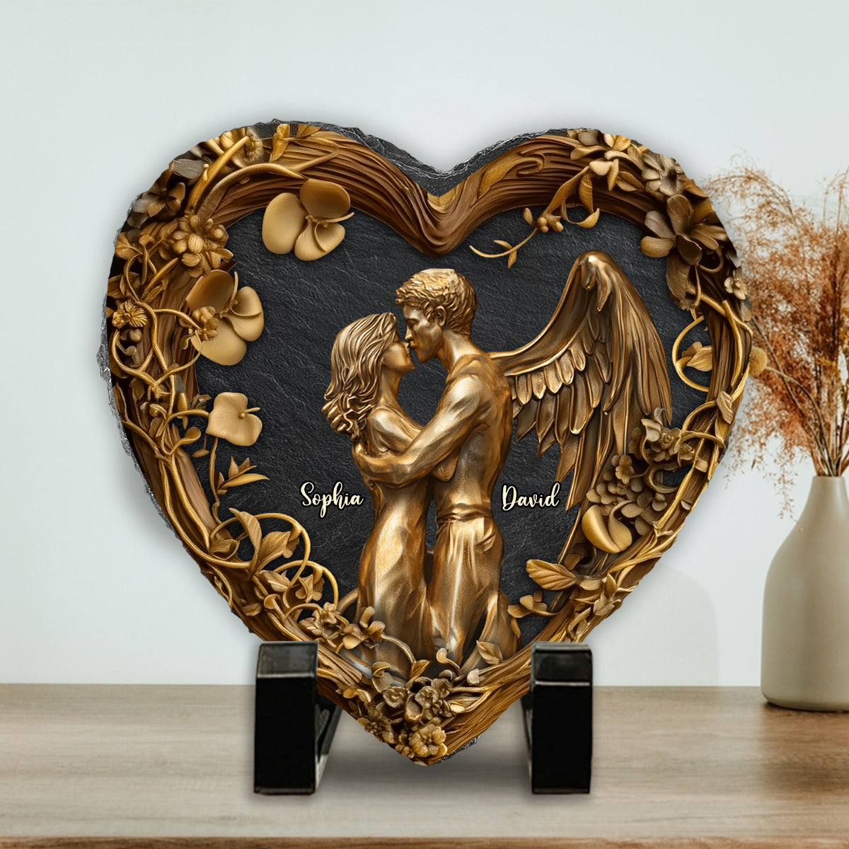 You & Me - Personalized Couple Heart Shaped Stone