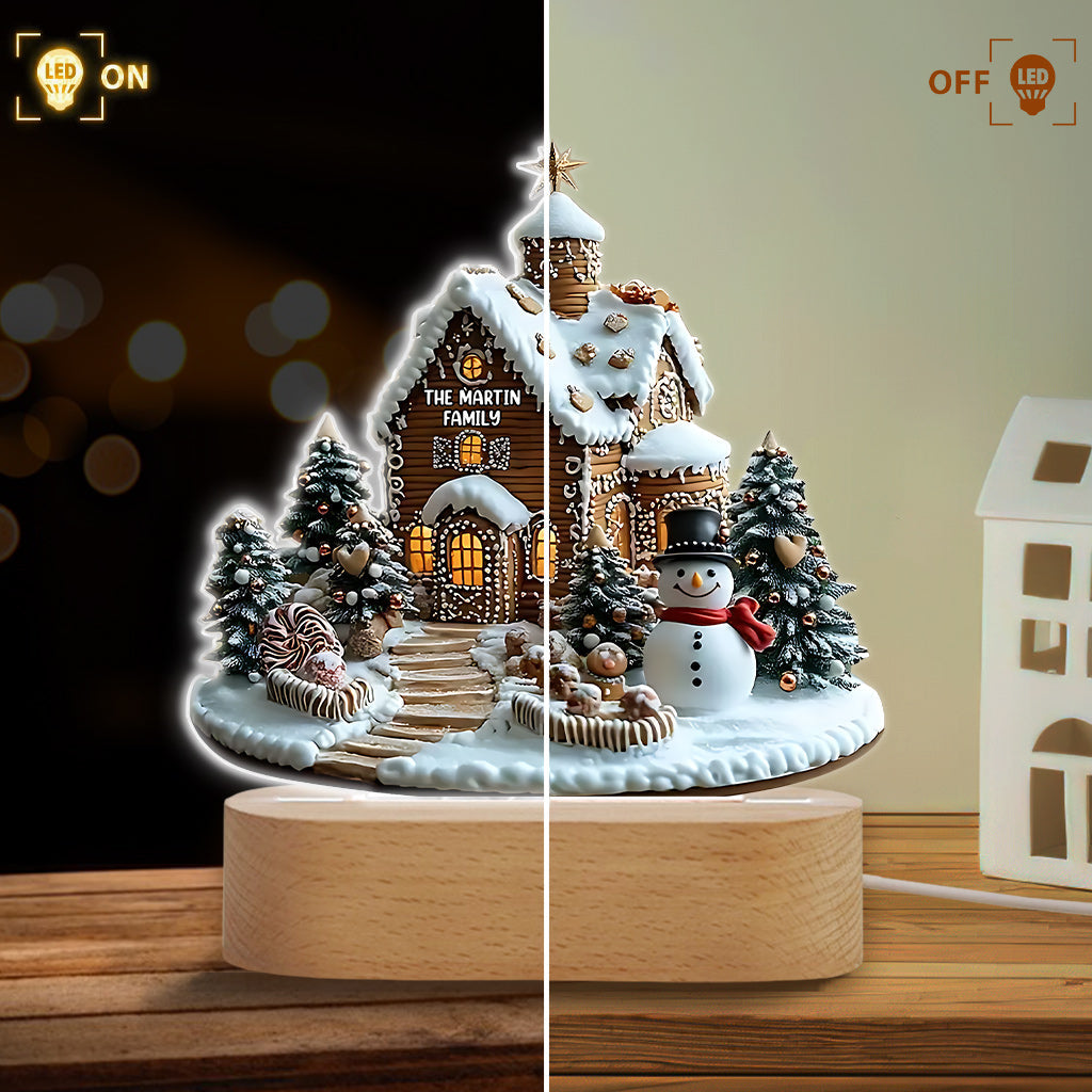 Merry Christmas - Personalized Family Shaped Plaque Light Base