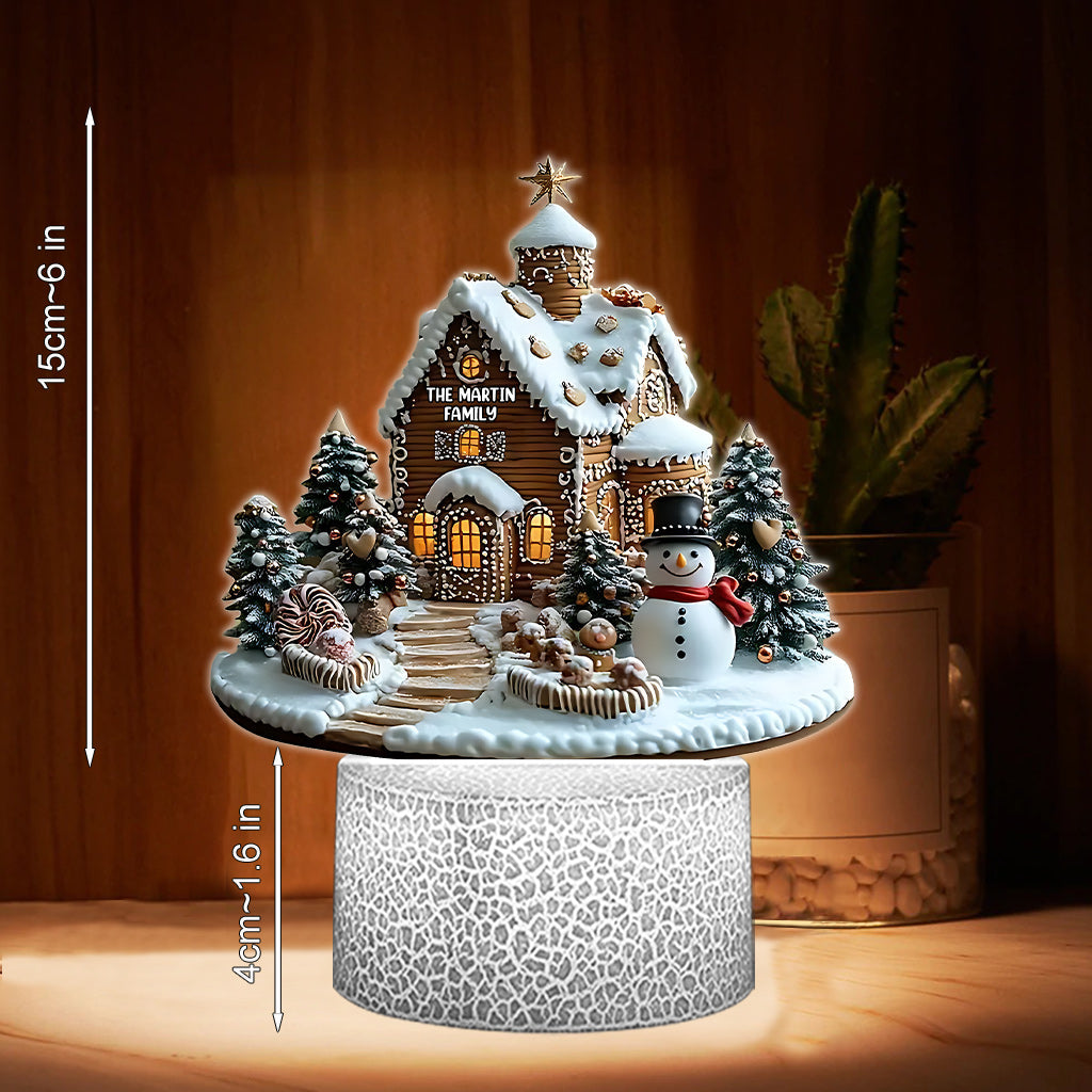 Merry Christmas - Personalized Family Shaped Plaque Light Base