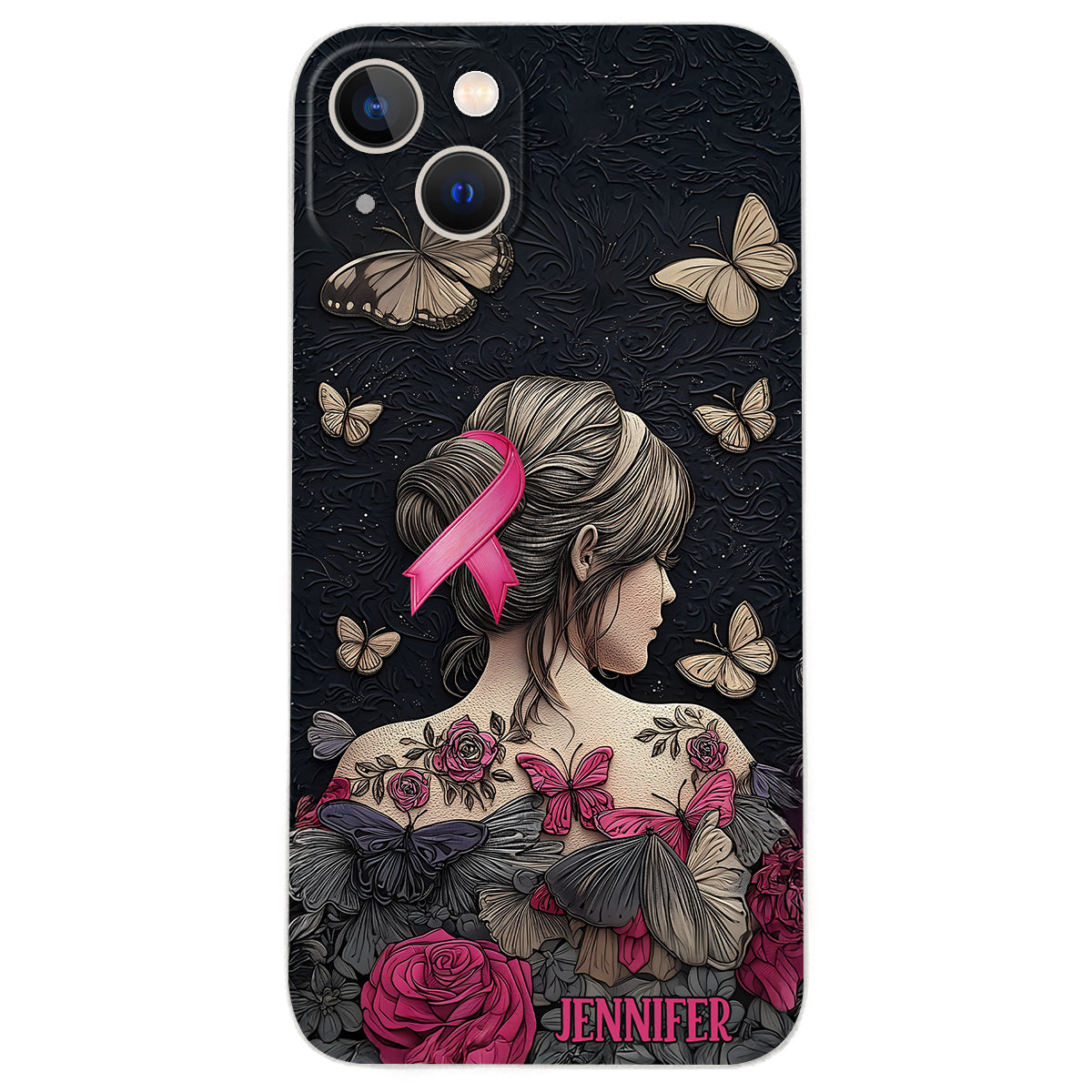 Breast Cancer Awareness - Personalized Breast Cancer Awareness Leather Phone Case