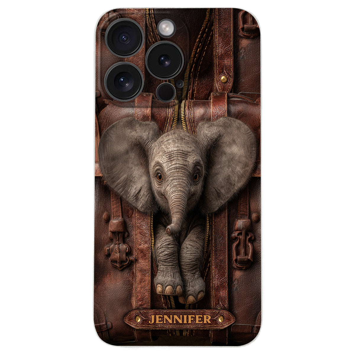 Juste une fille qui aime les éléphants - Étui de téléphone personnalisé en cuir avec motif éléphant