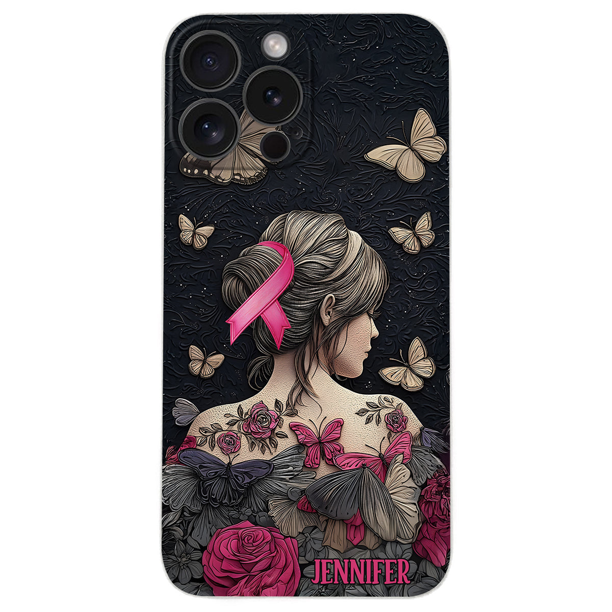 Breast Cancer Awareness - Personalized Breast Cancer Awareness Leather Phone Case