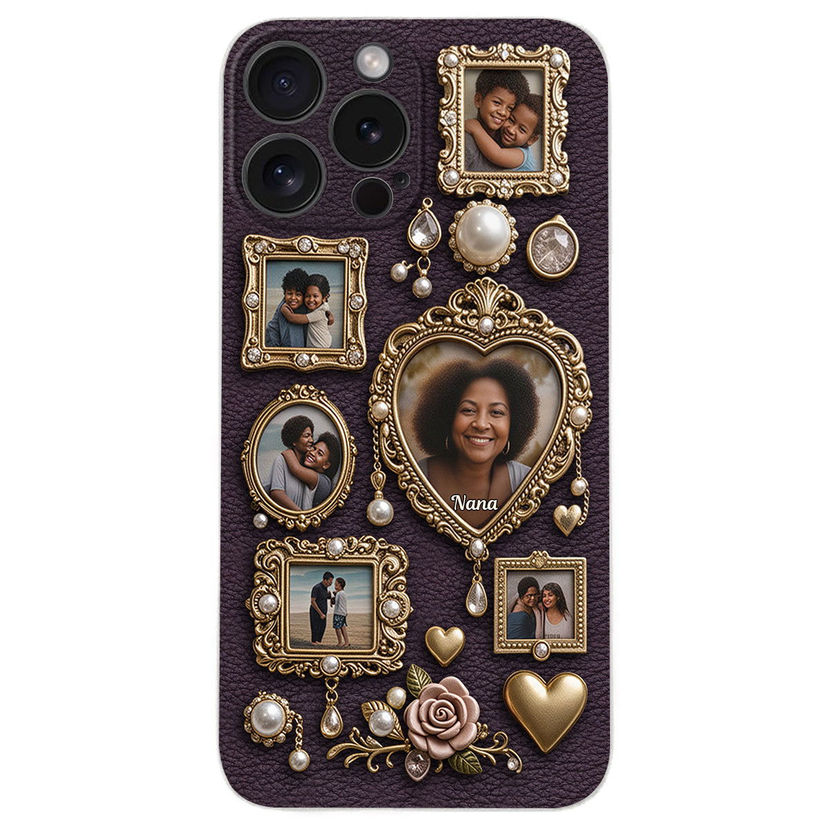 Grandma's Cute Little Museum - Personalized Grandma Leather Phone Case