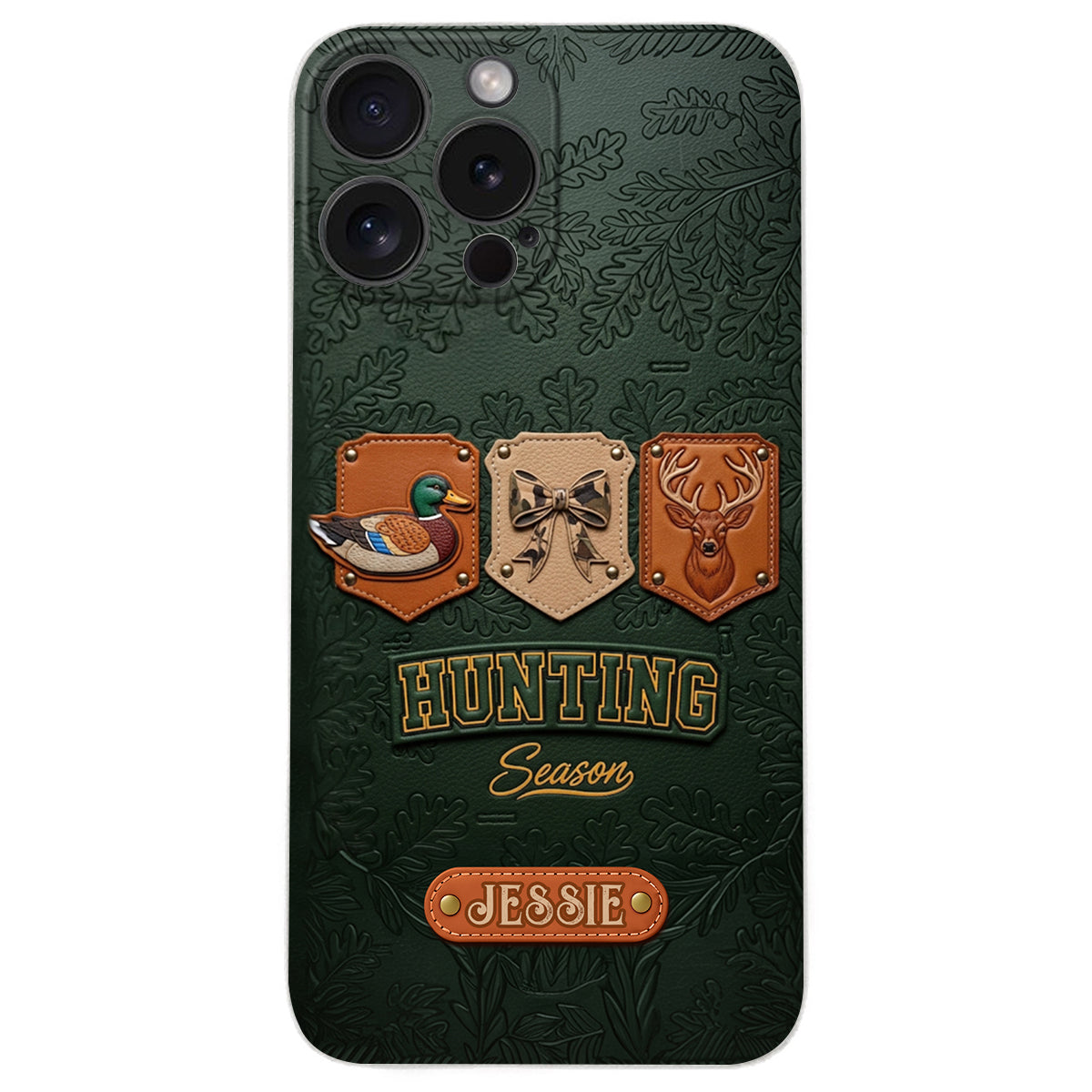 Saison de la chasse - Étui de téléphone en cuir personnalisé sur le thème de la chasse