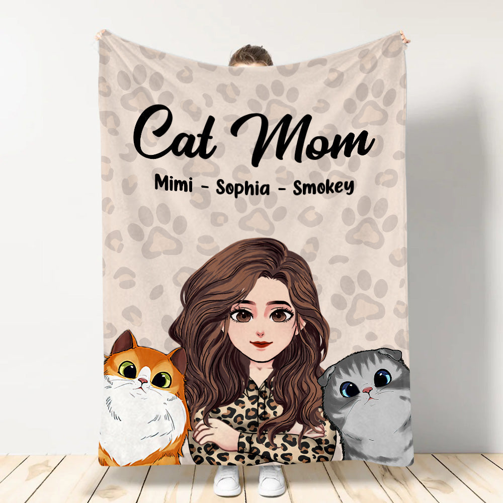 Cat Mom - Cat gift for cat lover - Personalized Blanket