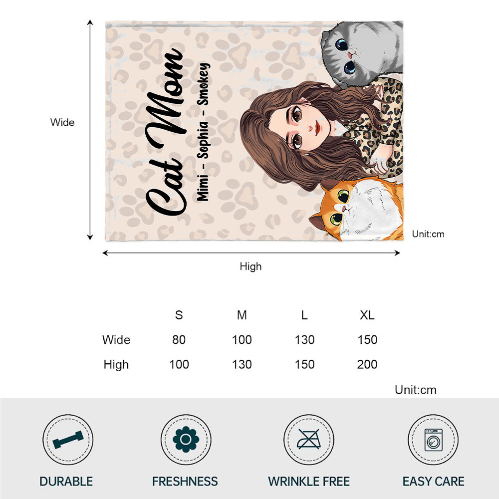 Cat Mom - Cat gift for cat lover - Personalized Blanket