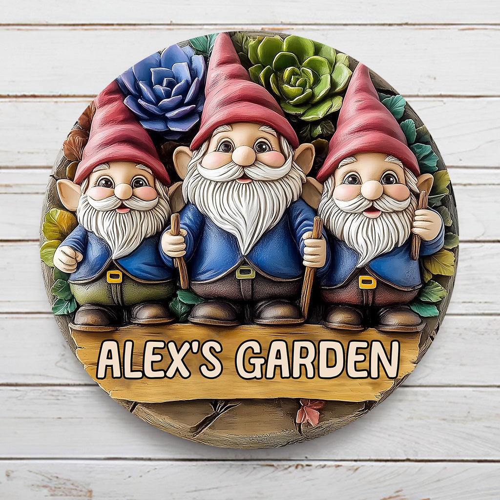 Welcome To My Garden - Personalized Gardening Round Metal Sign