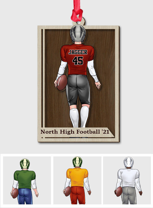 Saison de football - Cadeau de football pour fils - Ornement personnalisé en 2 parties